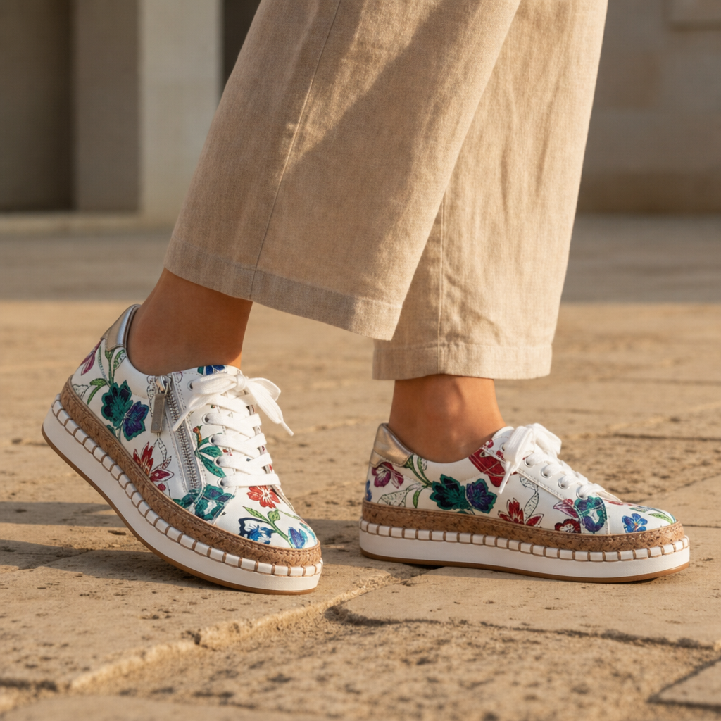 Astypalaia Floral Platform Sneakers in Bella Flora