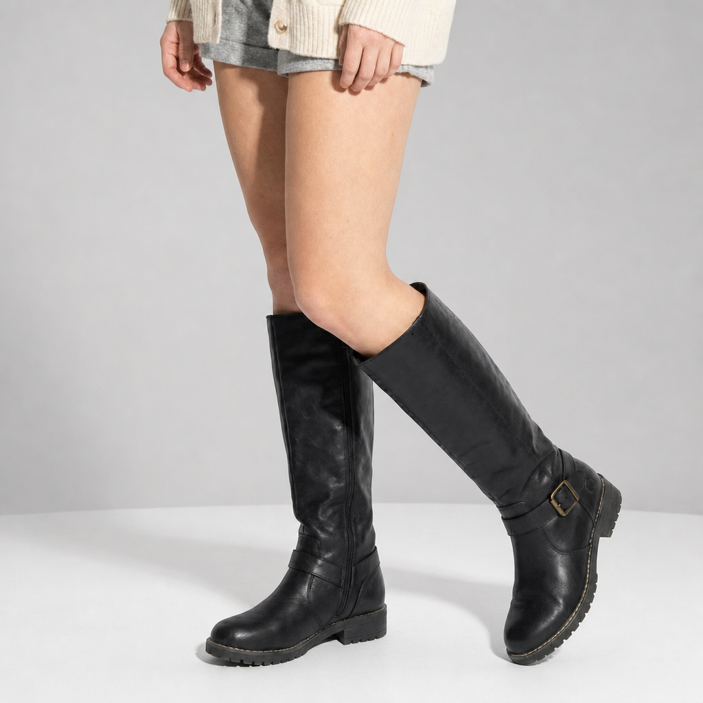 Antequera Knee-High Riding Boots in Black