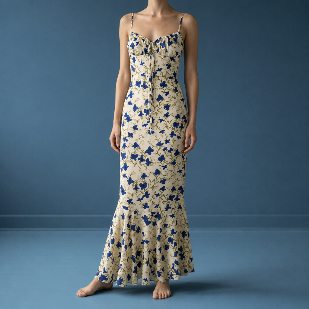 Beaulieu Floral Ruffle Maxi Dress in Floral Print