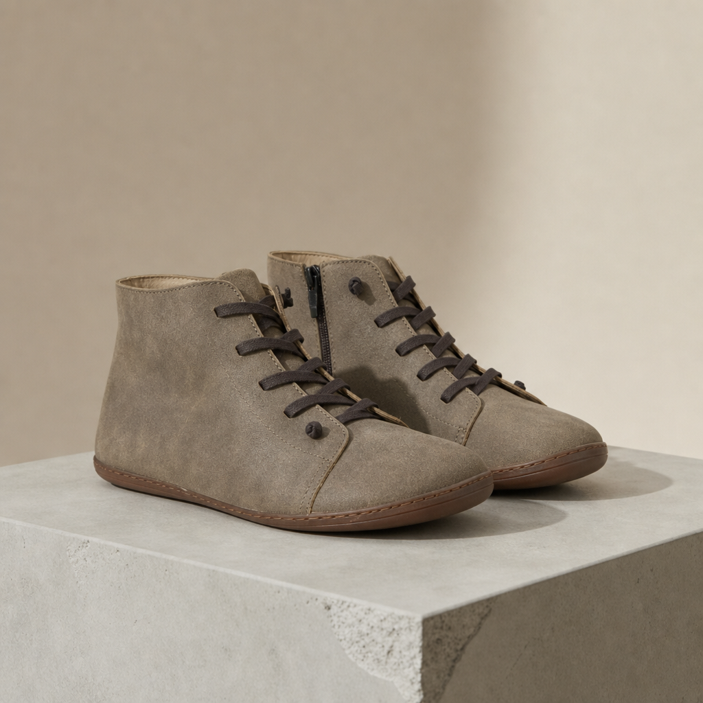 Montpellier Orthopedic Lace-Up Boots in Gray