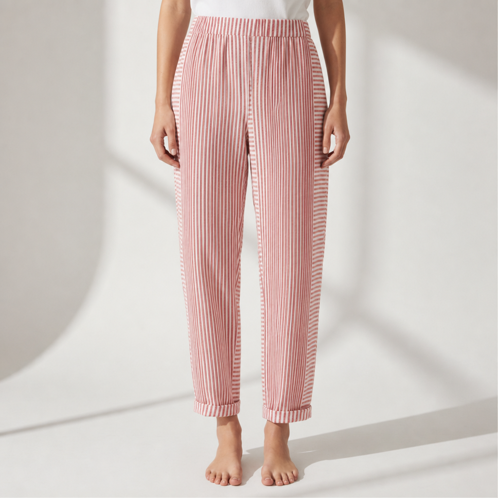 Perugia Striped Harem Pants in Light Red