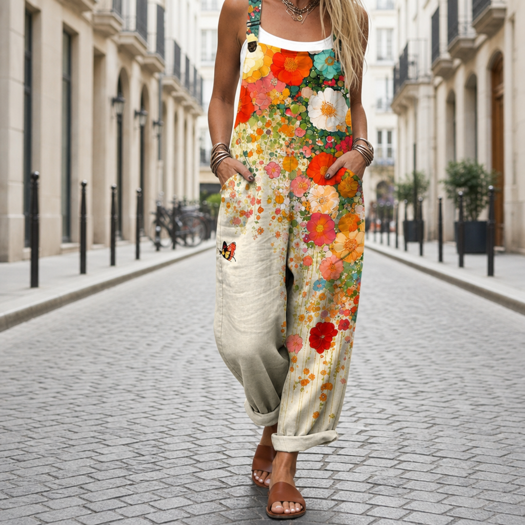 Grasse Floral Wide Leg Jumpsuit in Multicolour