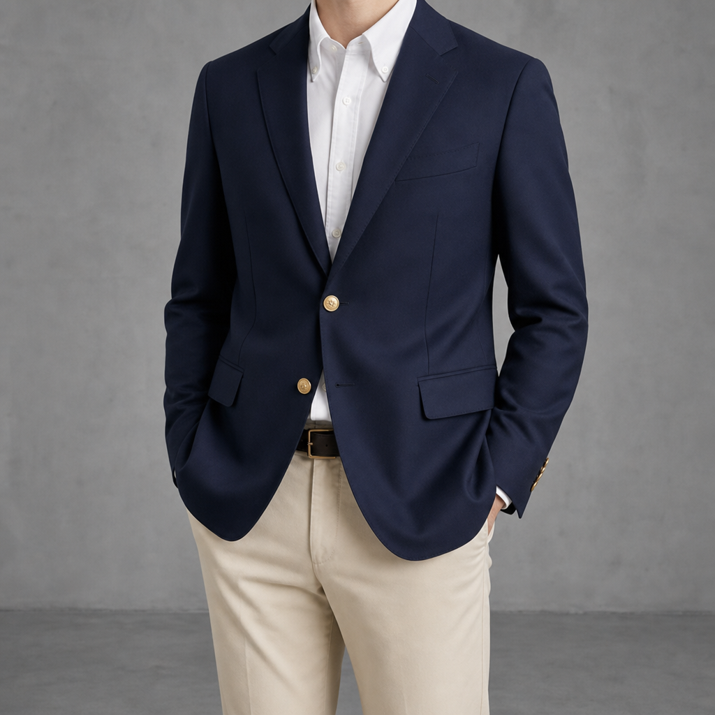 Porquerolles Tailored Smart Blazer in Navy