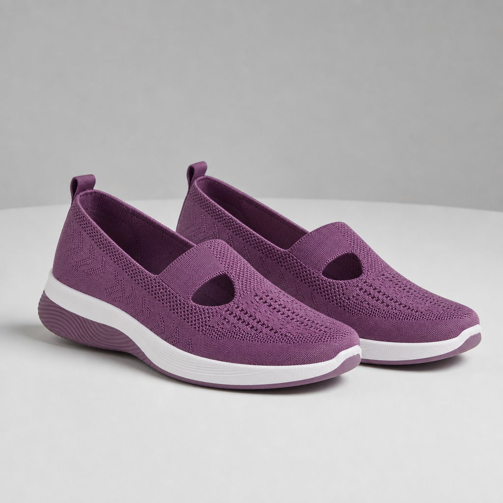Matera Orthopedic Knit Slip-Ons in Purple