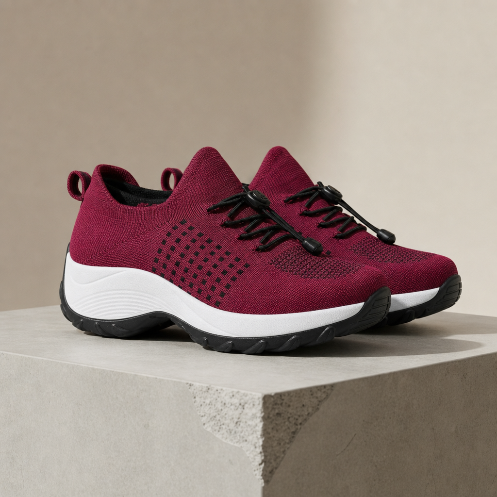 Collioure Orthopedic Platform Trainers in Red