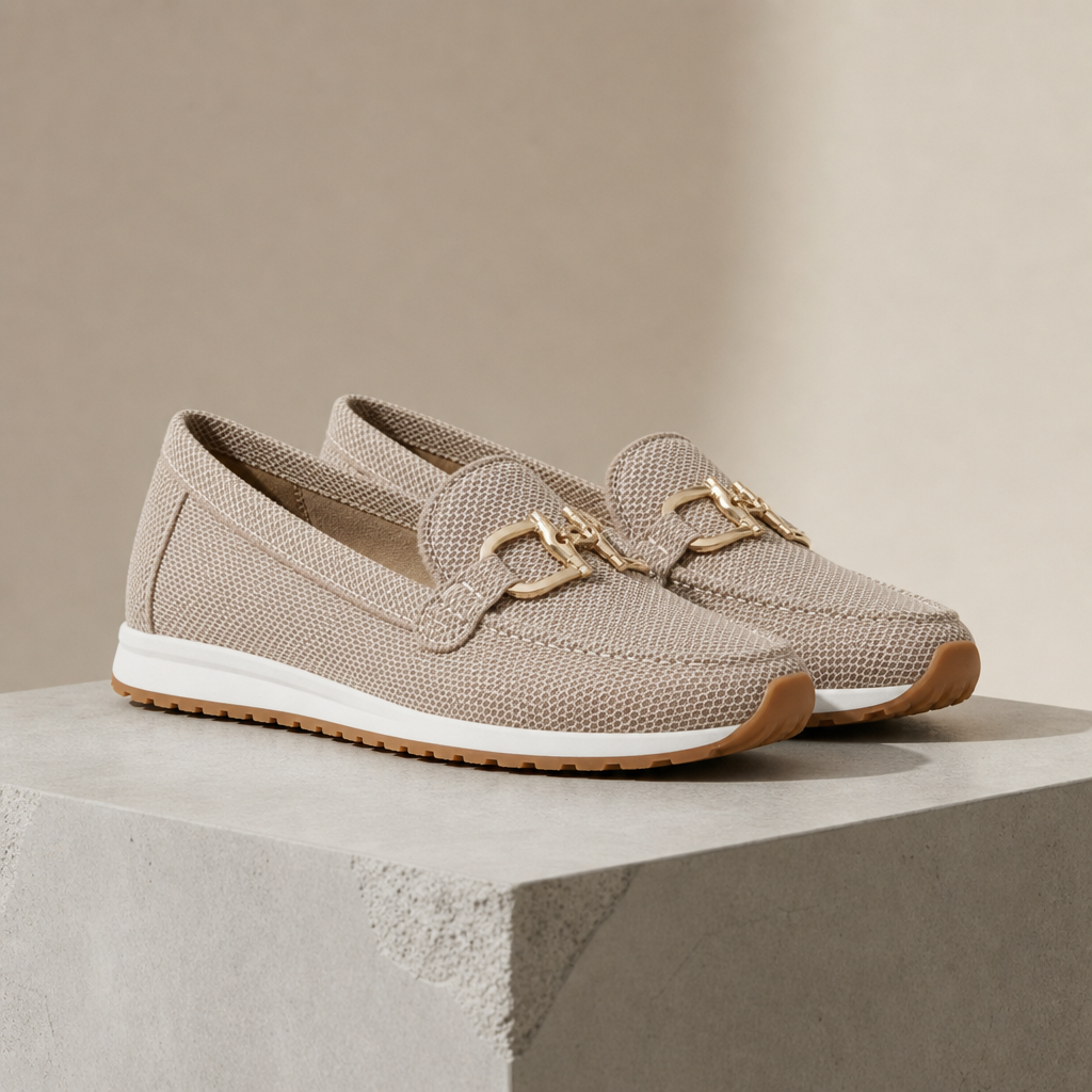 Narbonne Orthopedic Horsebit Loafers in Beige