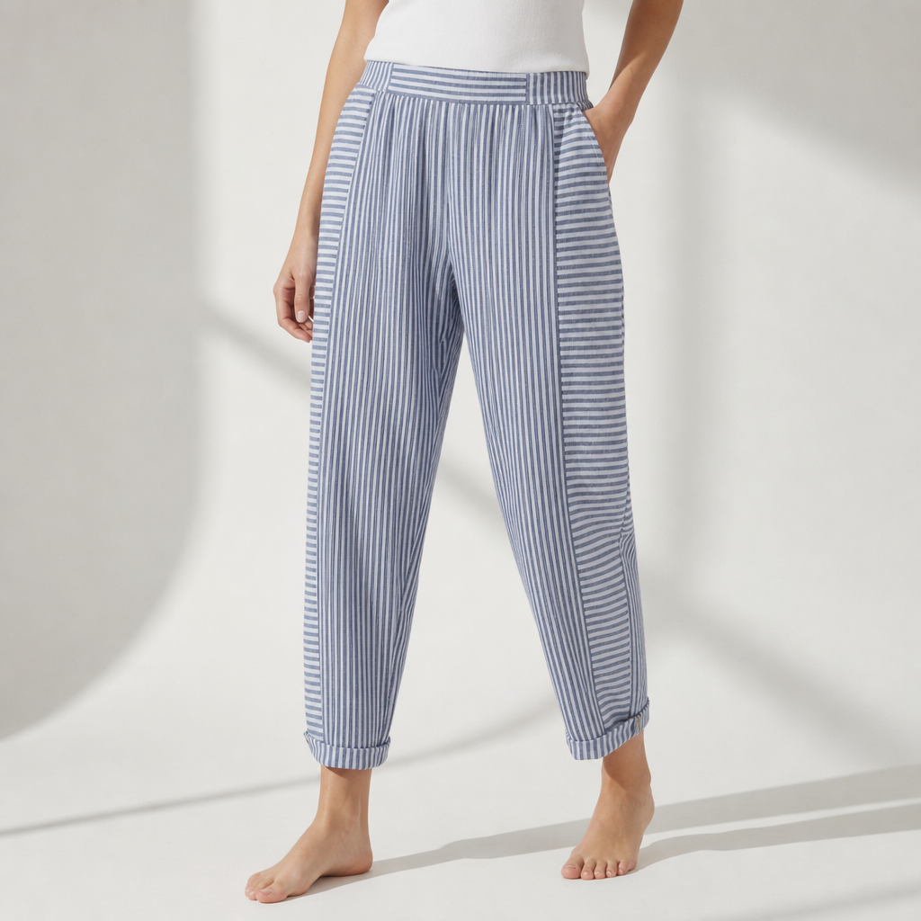 Perugia Striped Harem Pants in Blue