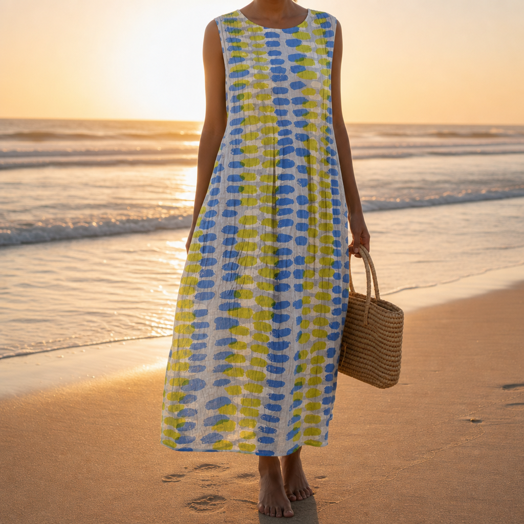 Lefkada Plaid Tiered Midi Dress in Multicolor 2