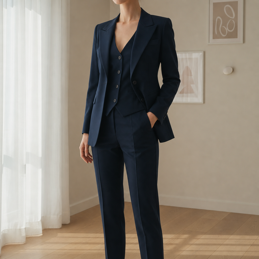 Lerici Tailored 3-Piece Suit Set in Navy