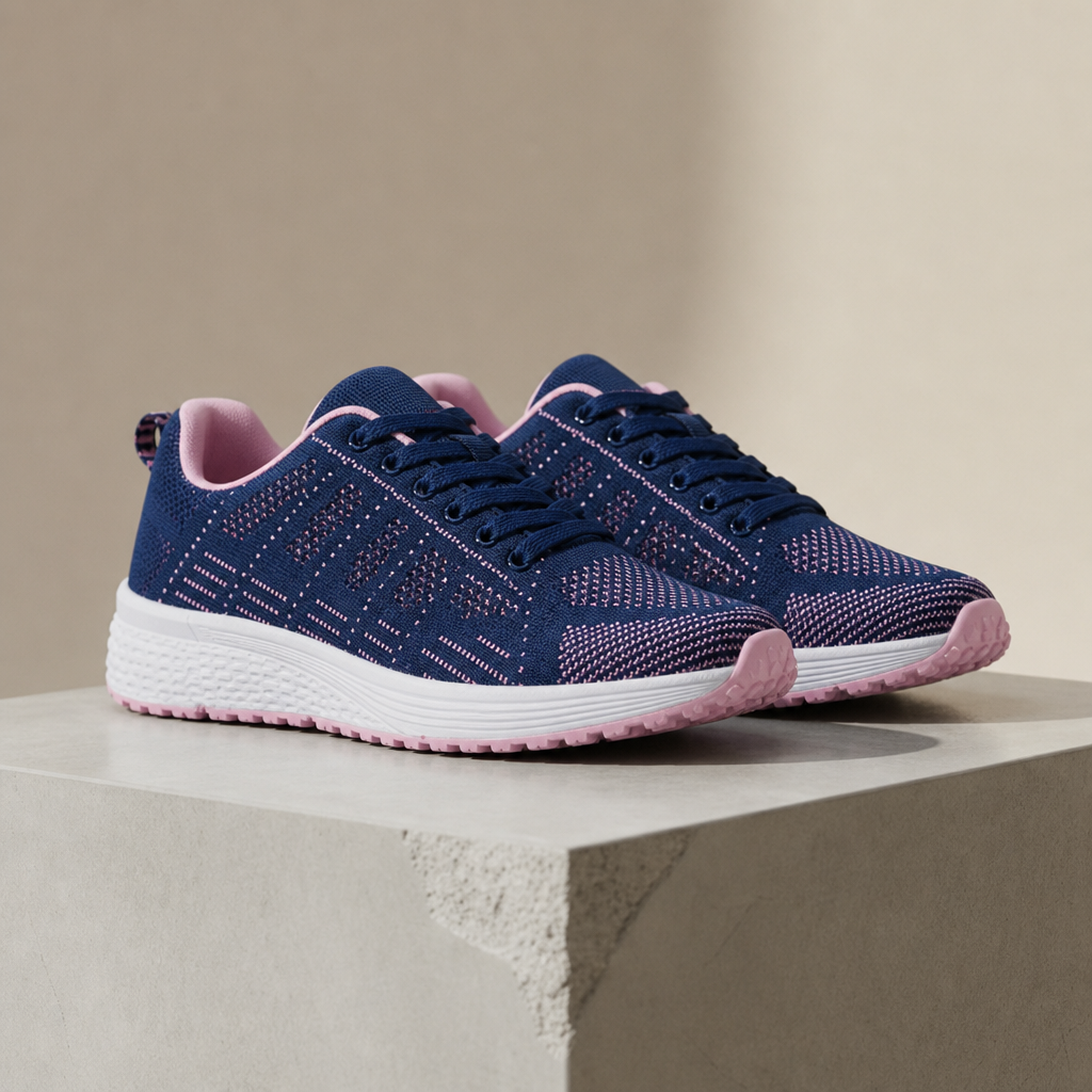 Assisi Mesh Lace-Up Sneakers in Blue