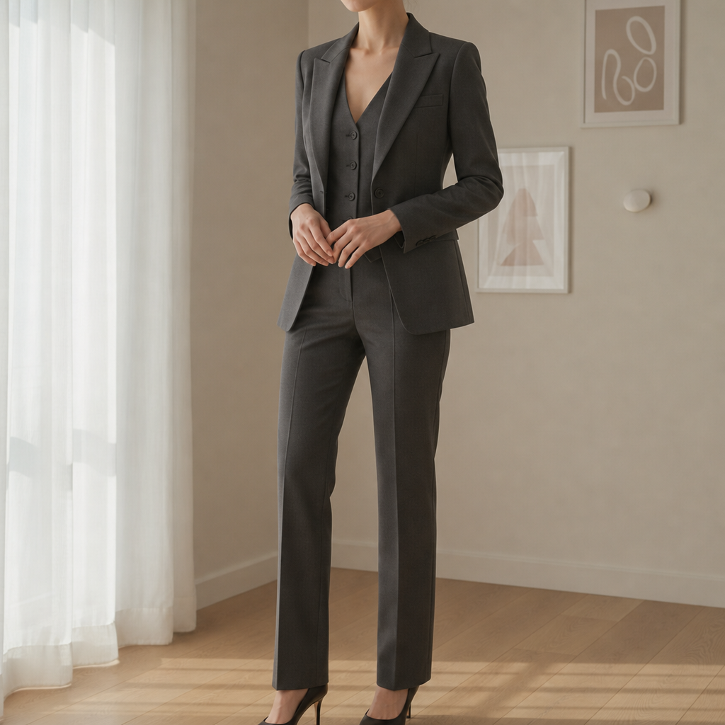 Lerici Tailored 3-Piece Suit Set in Gray