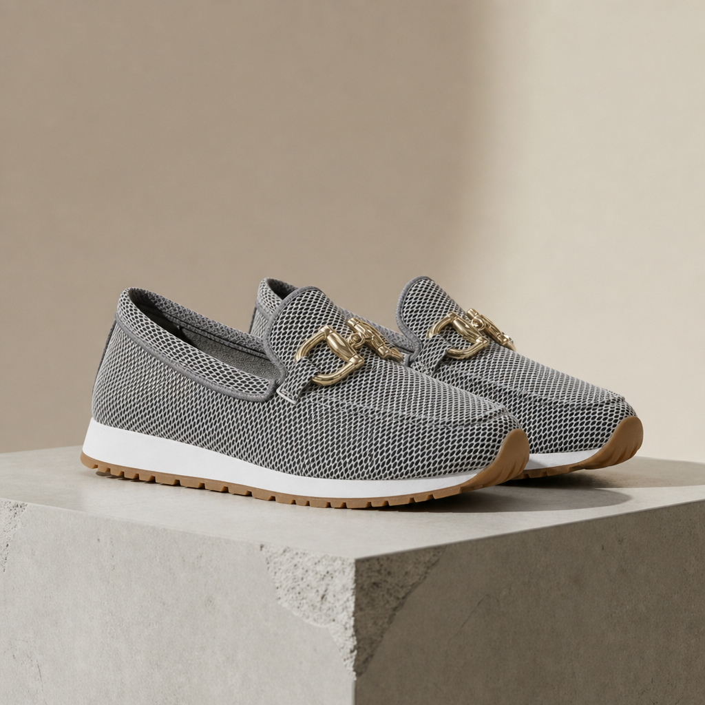 Narbonne Orthopedic Horsebit Loafers in Gray