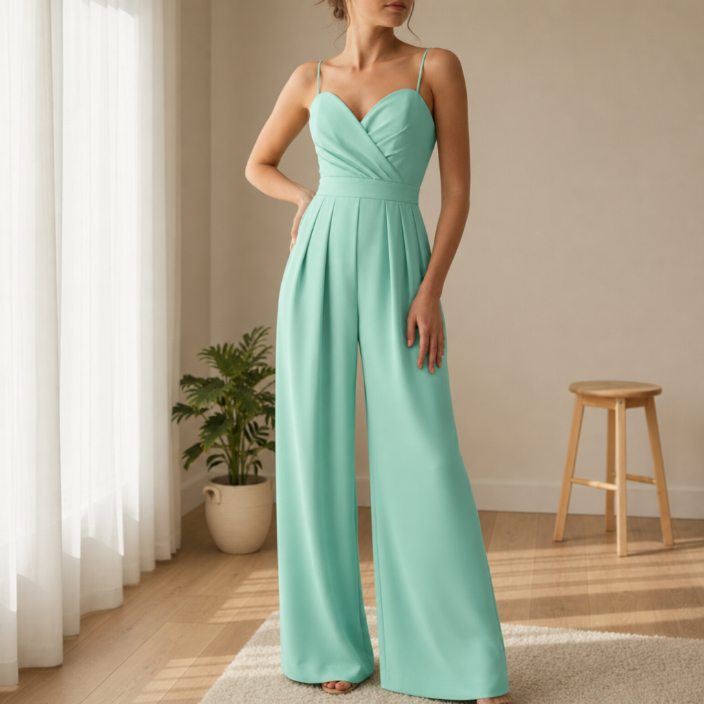 Ithaca Sweetheart Wide Leg Jumpsuit in Green