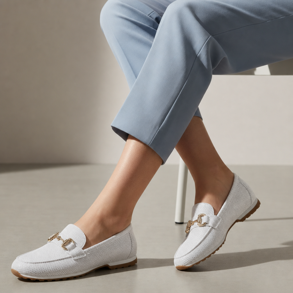 Merida Orthopedic Mesh Loafers in White