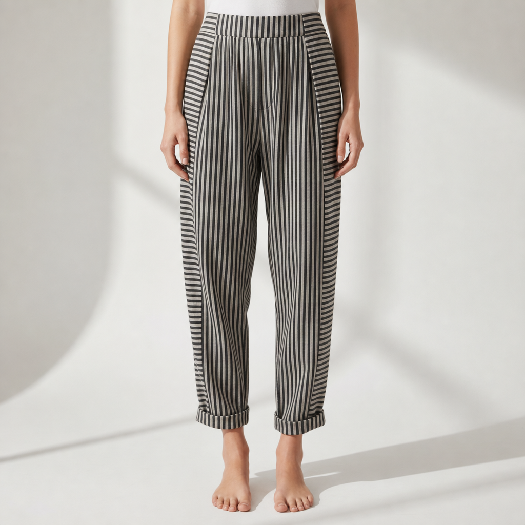 Perugia Striped Harem Pants in Black