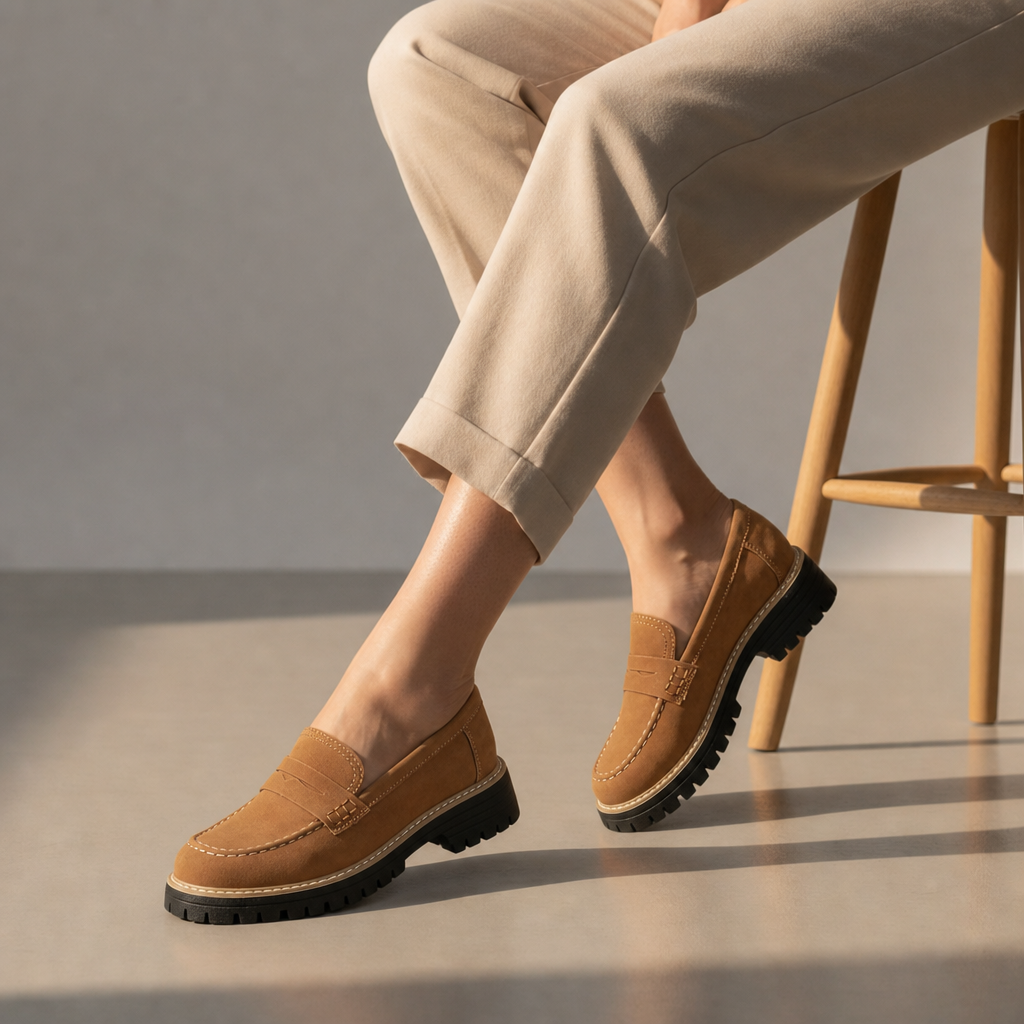 Malaga Chunky Platform Loafers in Brown