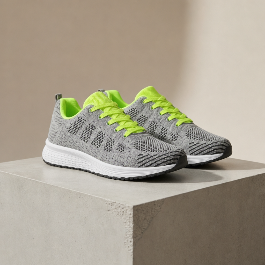Assisi Mesh Lace-Up Sneakers in Green