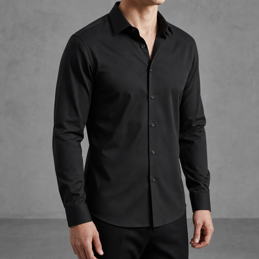 Altea Slim Fit Dress Shirt in Black