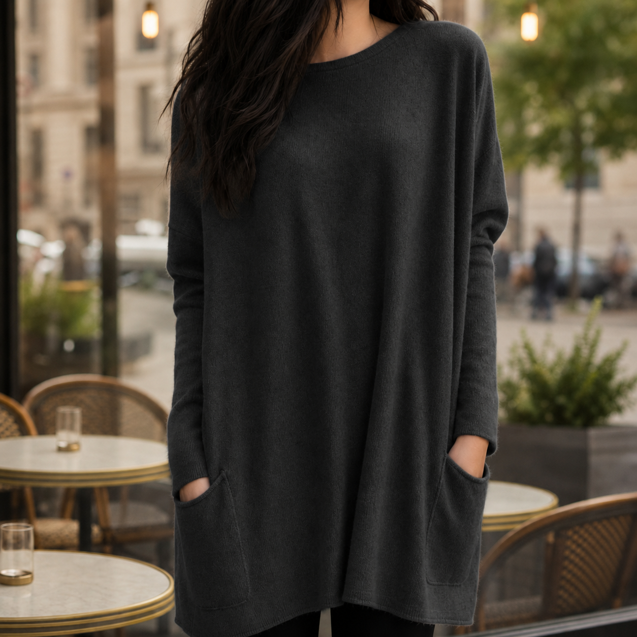 Anzio Relaxed Pocket Tunic Sweater