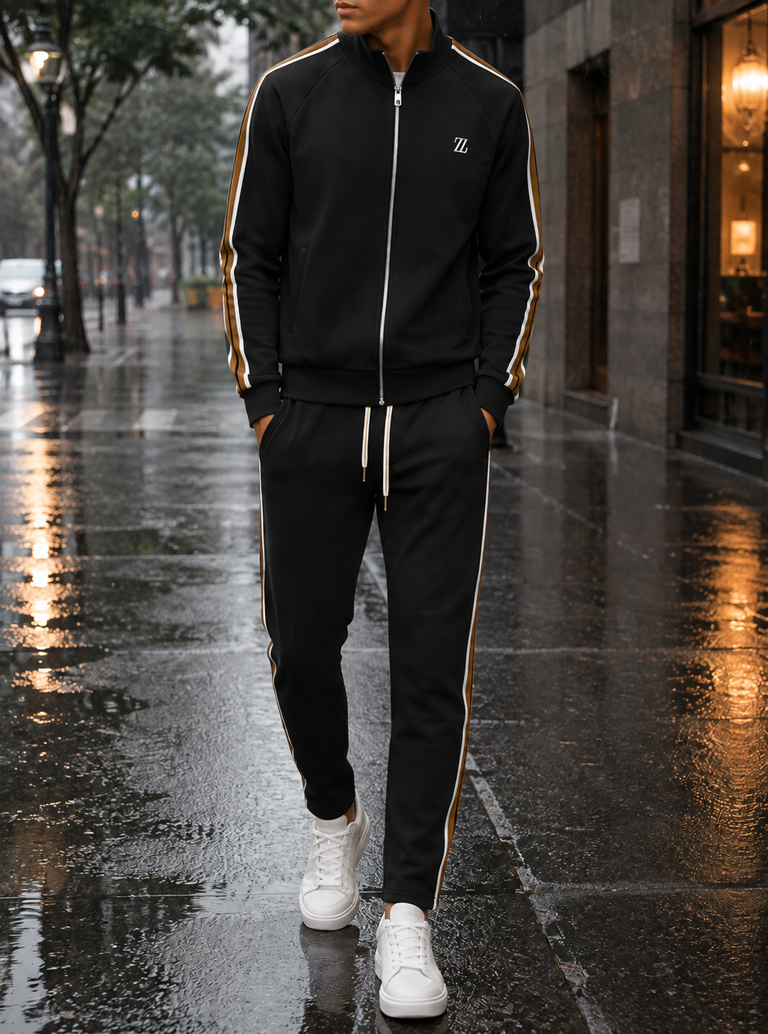 Assisi Striped Athletic Tracksuit Set