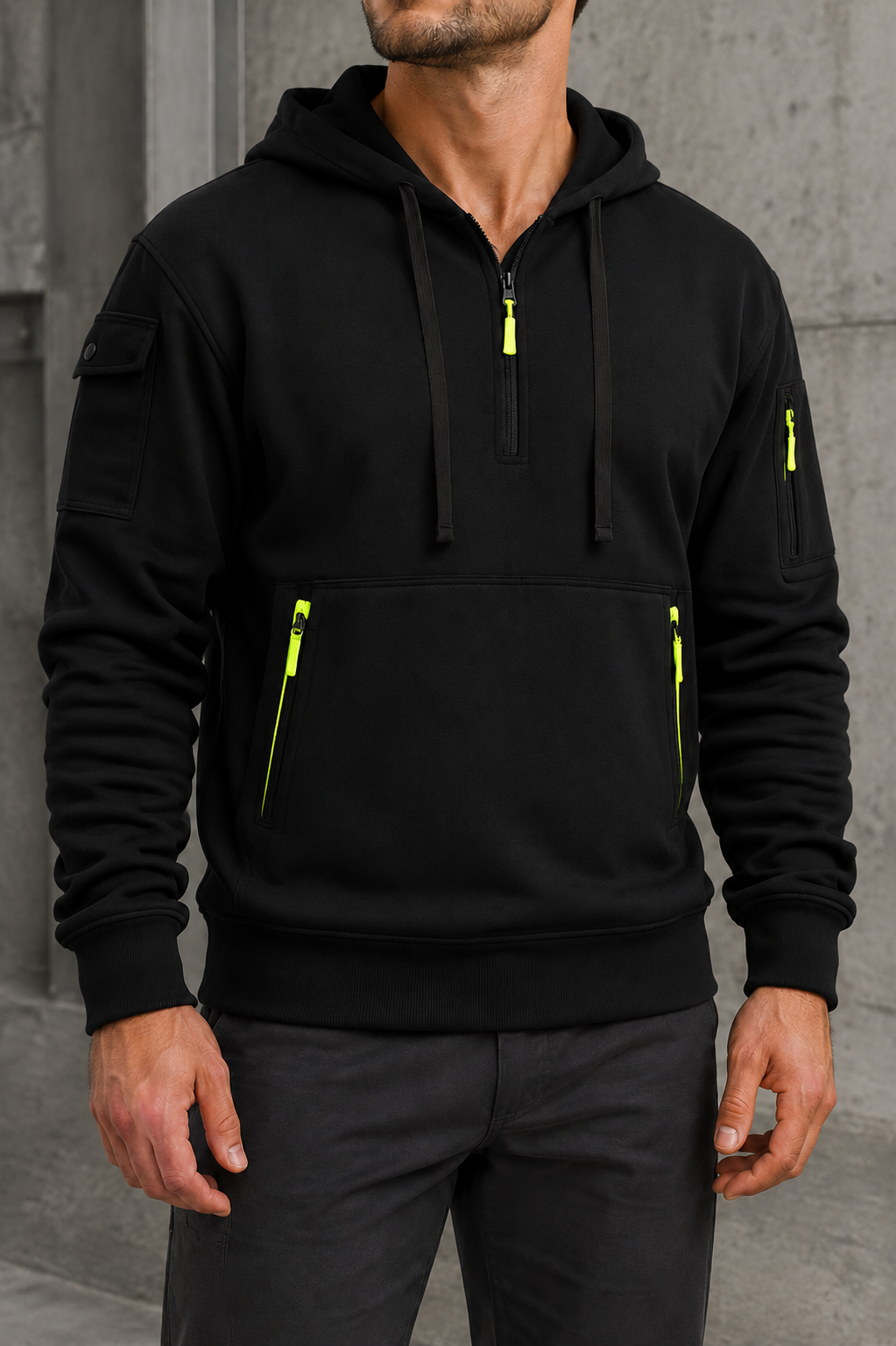 Kakopetria Multi-Pocket Quarter-Zip Hoodie