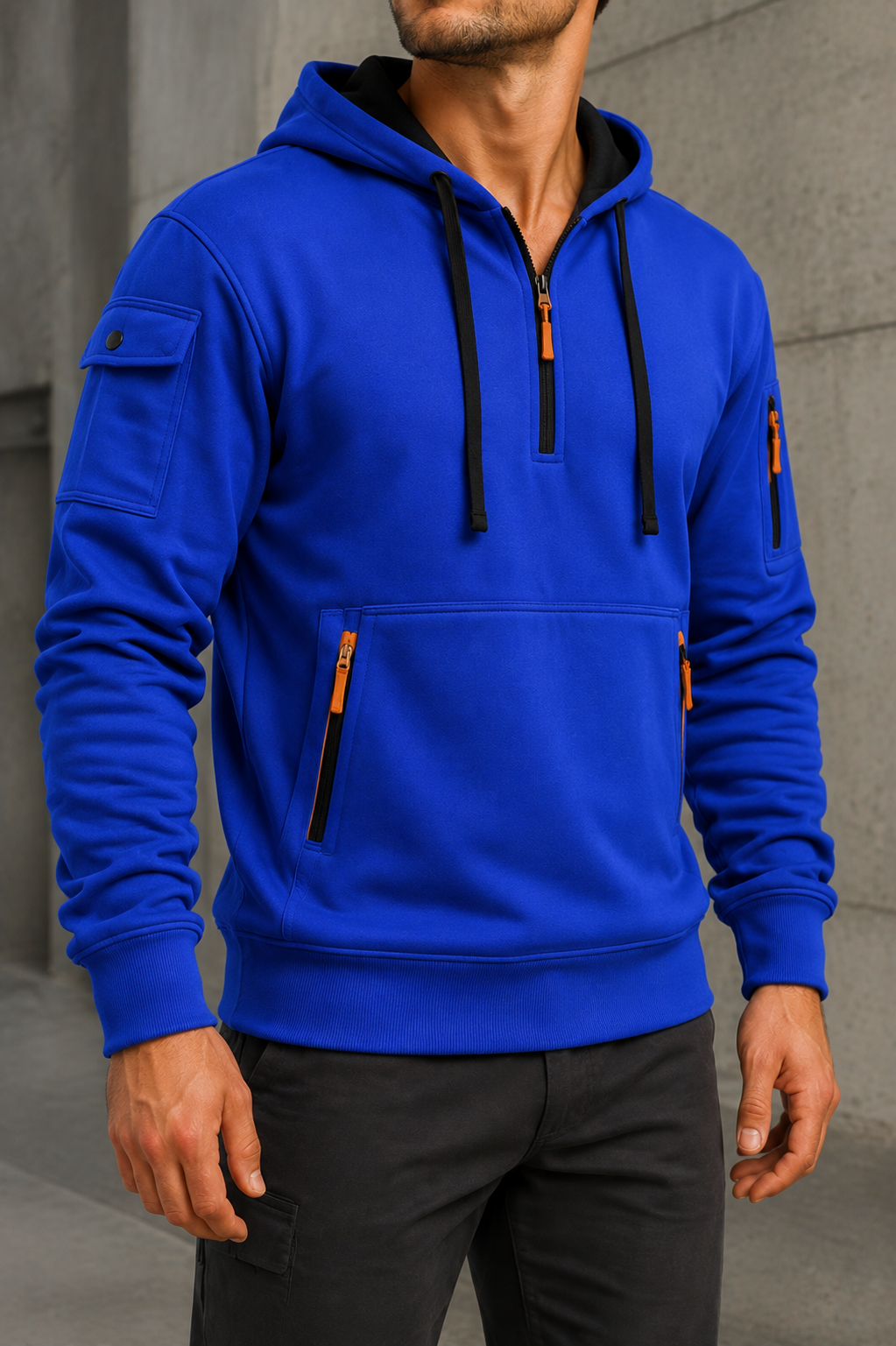 Kakopetria Multi-Pocket Quarter-Zip Hoodie