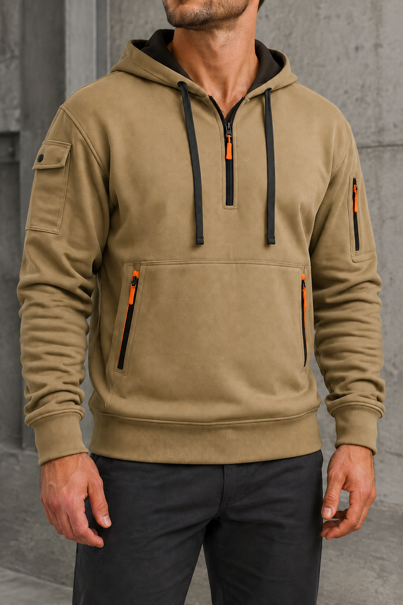 Kakopetria Multi-Pocket Quarter-Zip Hoodie