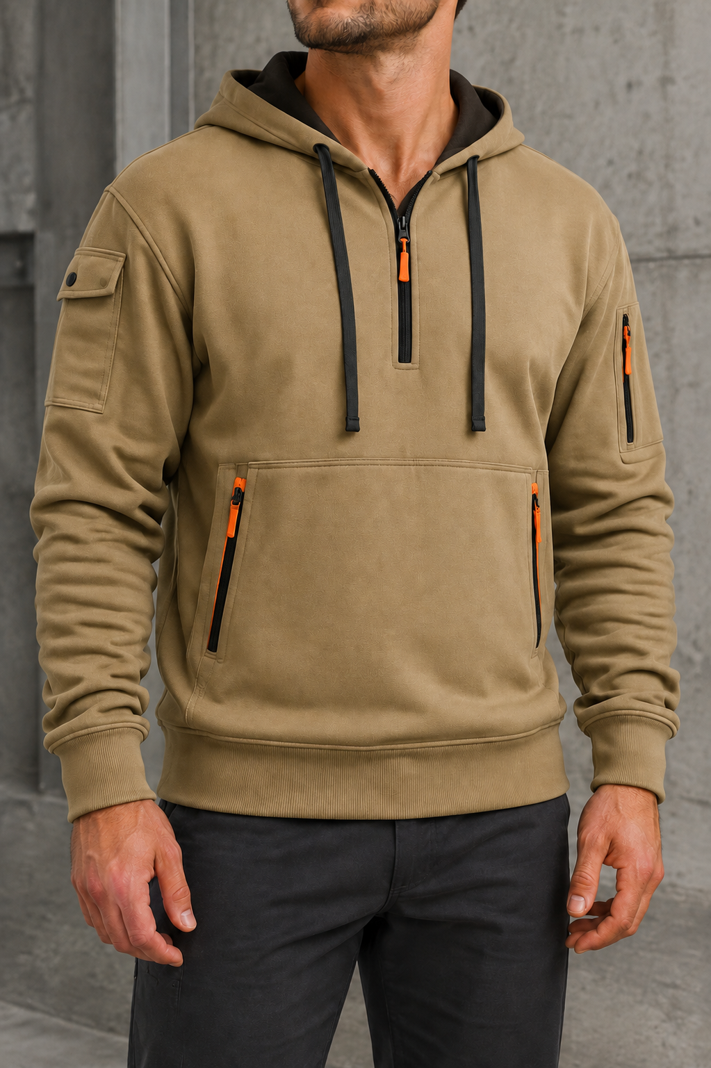 Kakopetria Multi-Pocket Quarter-Zip Hoodie