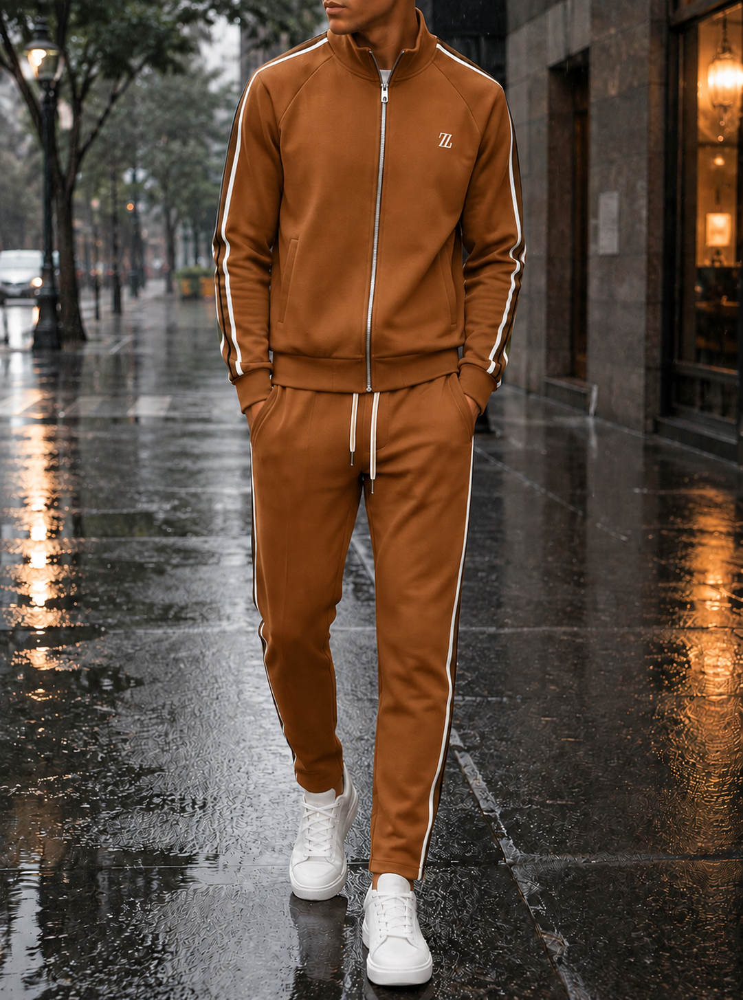 Assisi Striped Athletic Tracksuit Set