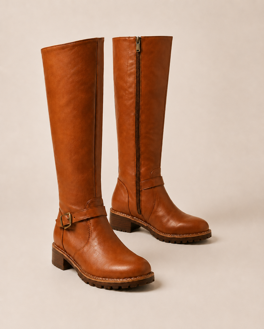 Begur Buckle Knee-High Boots