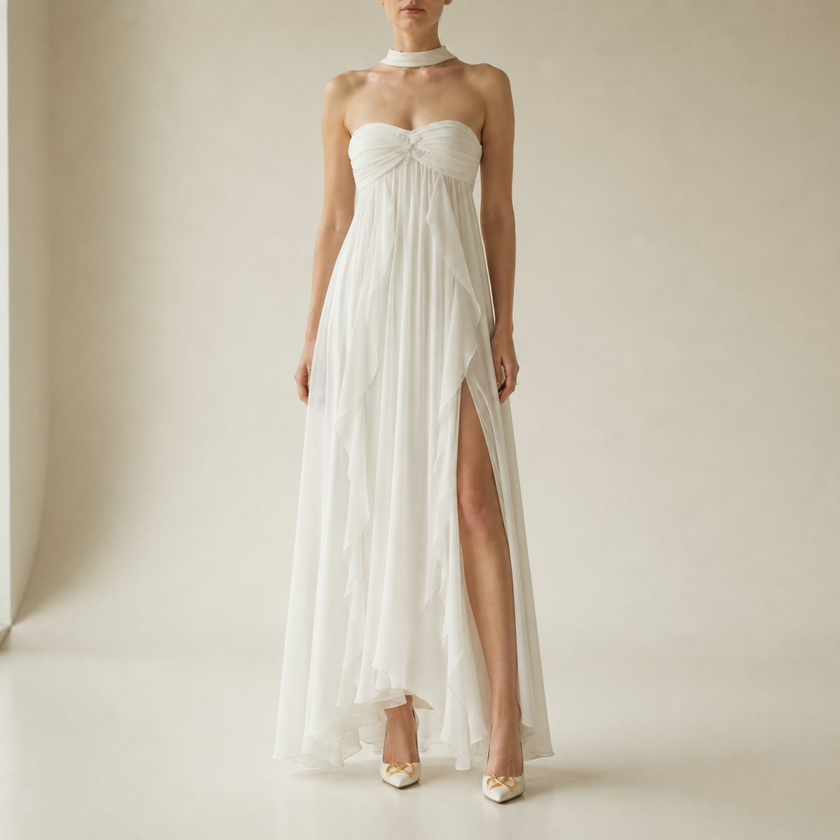 Tavira Chiffon Boho Maxi Dress