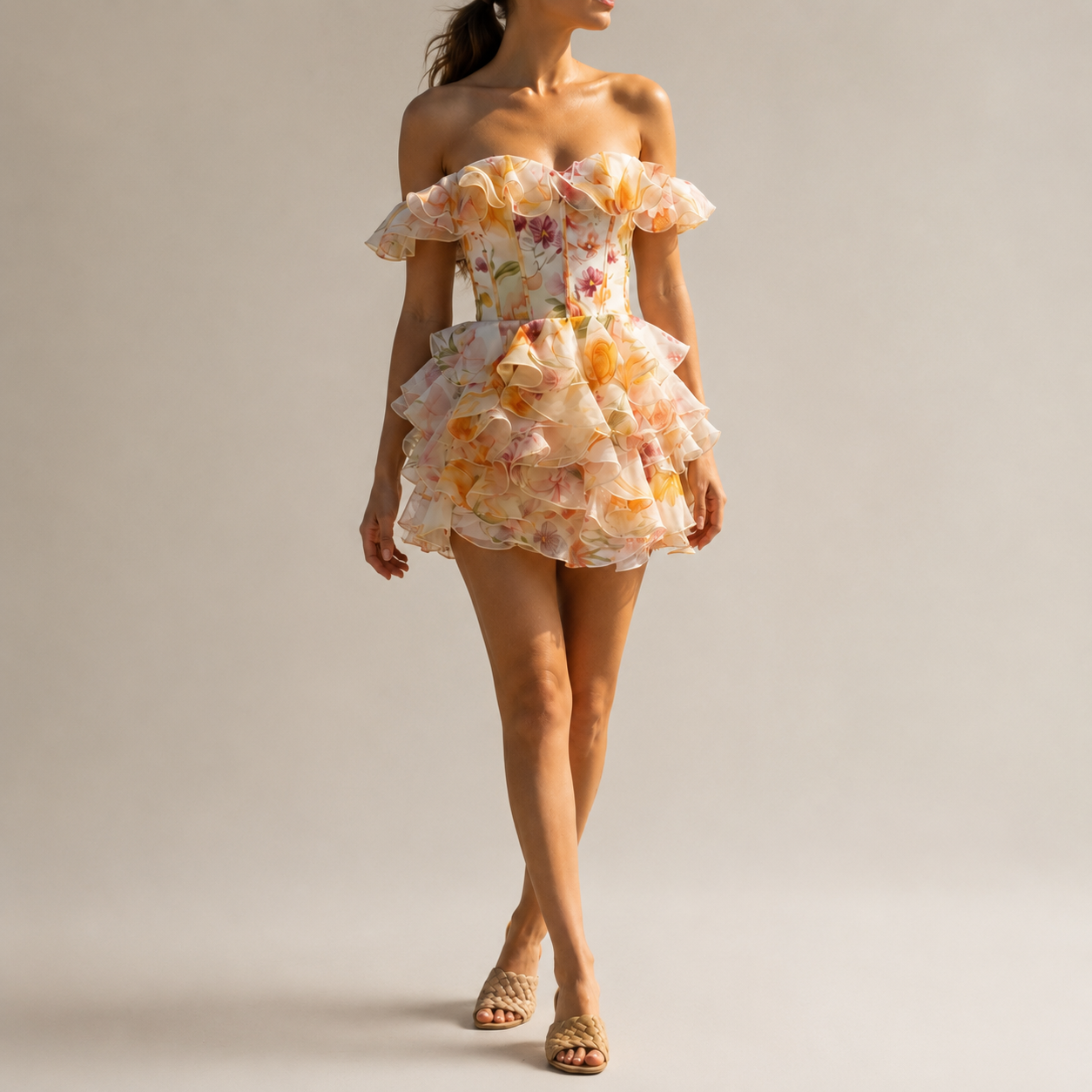 Gaeta Floral Ruffle Mini Dress