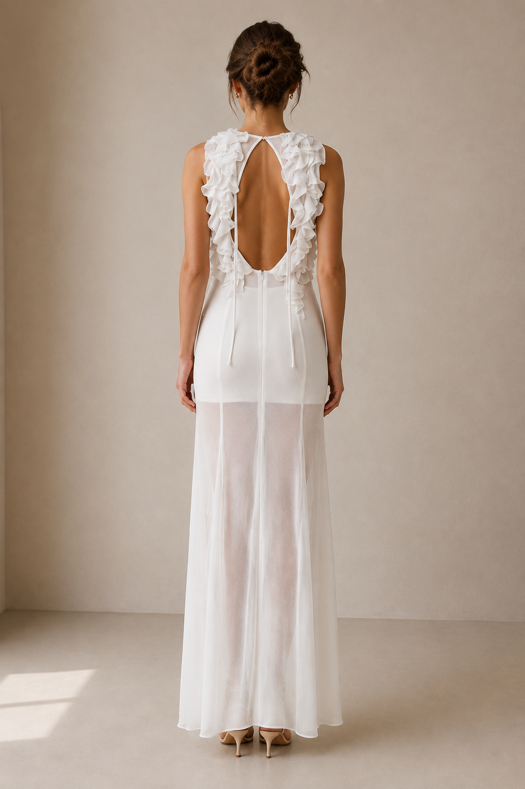 Ostuni Ruffle Mesh Maxi Dress