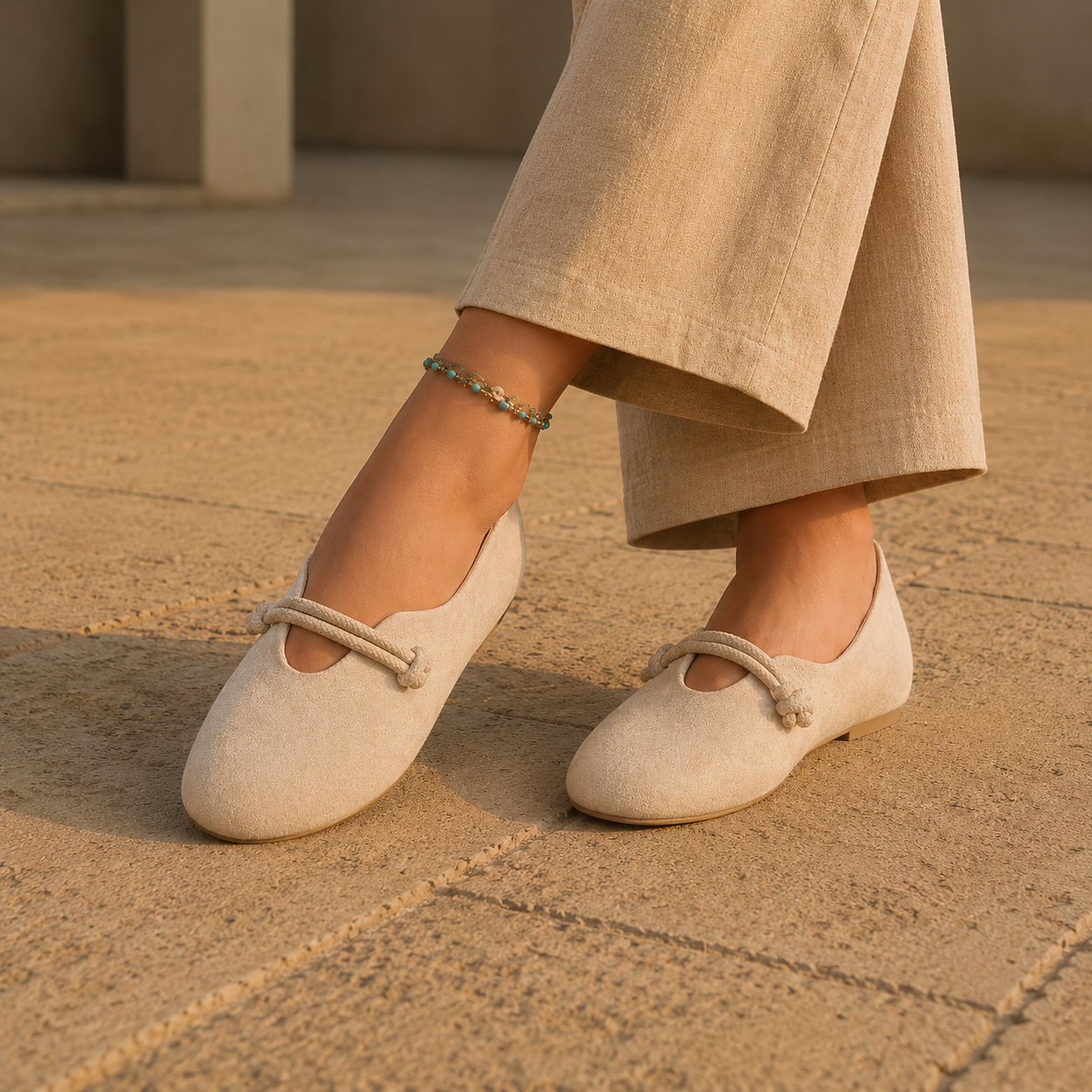 Hydra Rope Strap Ballet Flats