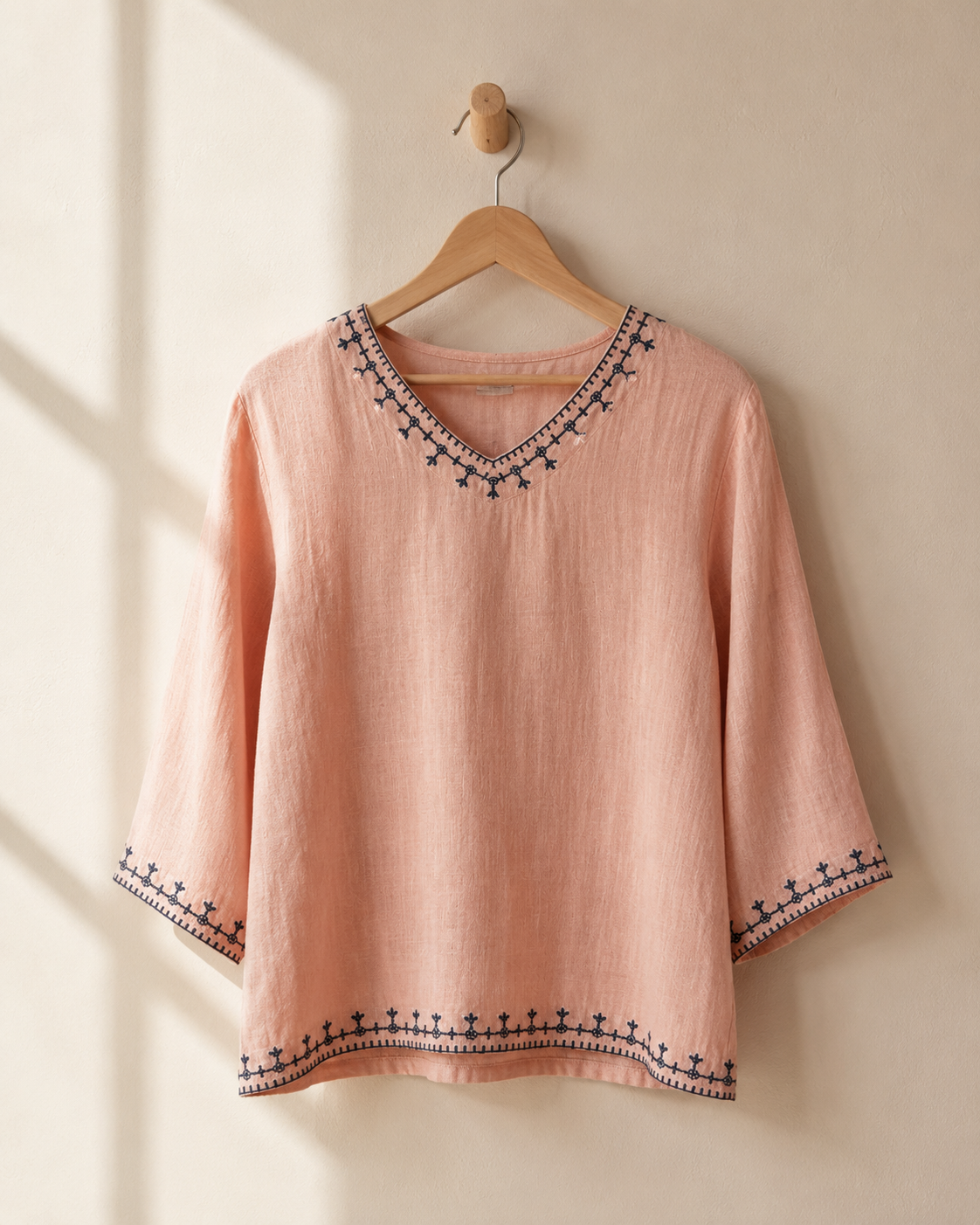 Merano Embroidered Linen Blouse