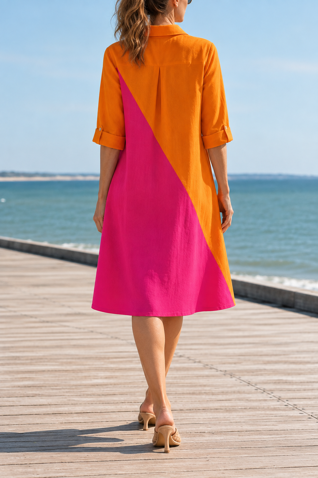 Sliema Colorblock Polo Midi Dress