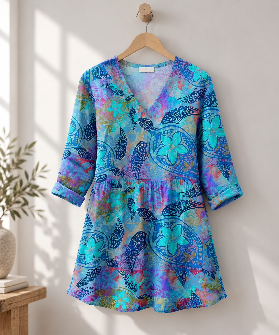Folegandros Tribal Print Tunic Blouse