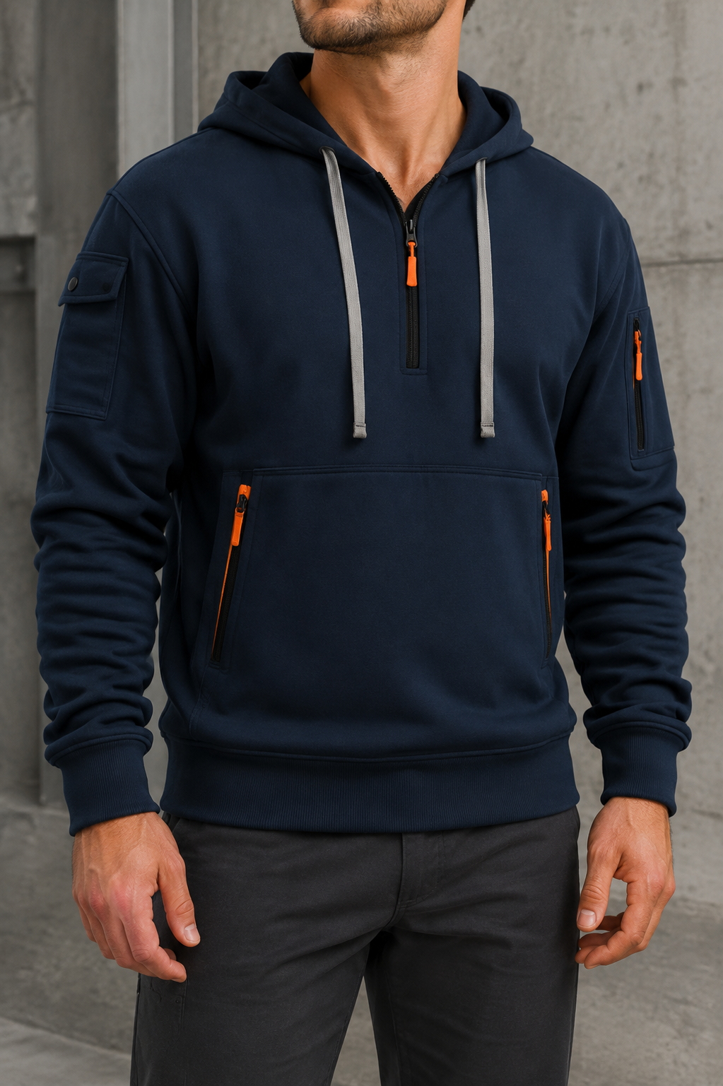 Kakopetria Multi-Pocket Quarter-Zip Hoodie
