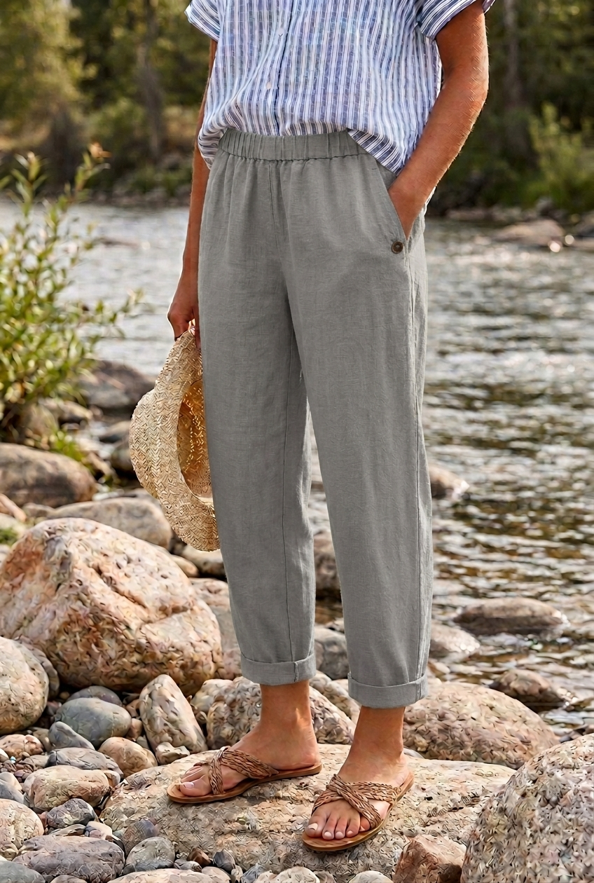 Tossa Linen Cropped Trousers