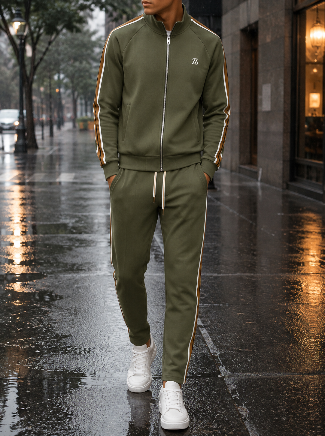 Assisi Striped Athletic Tracksuit Set