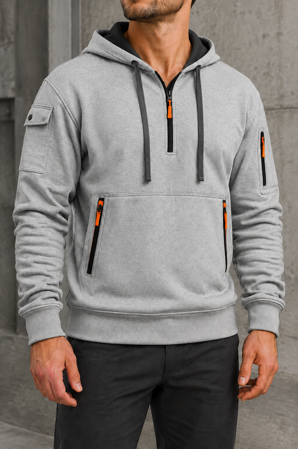 Kakopetria Multi-Pocket Quarter-Zip Hoodie