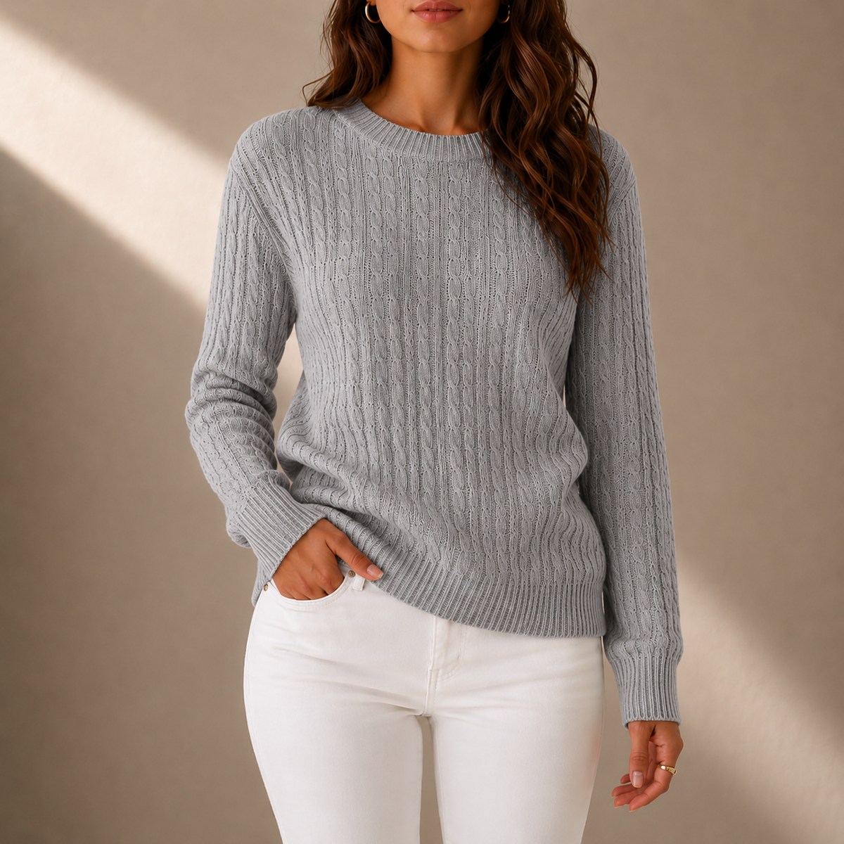 Ston Cable Knit Crewneck Sweater