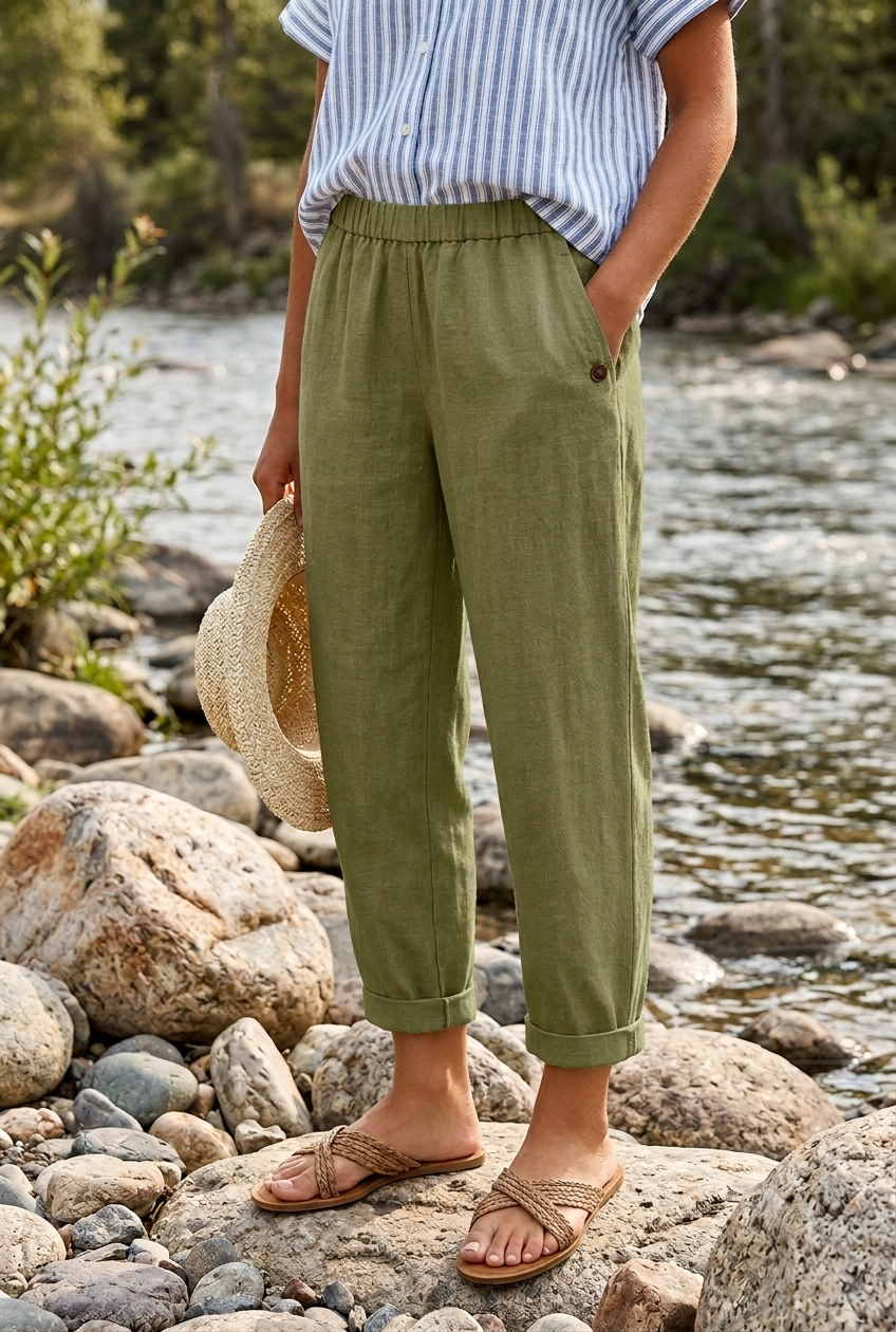 Tossa Linen Cropped Trousers