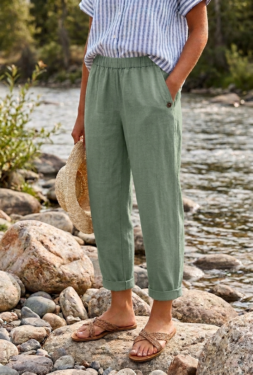 Tossa Linen Cropped Trousers