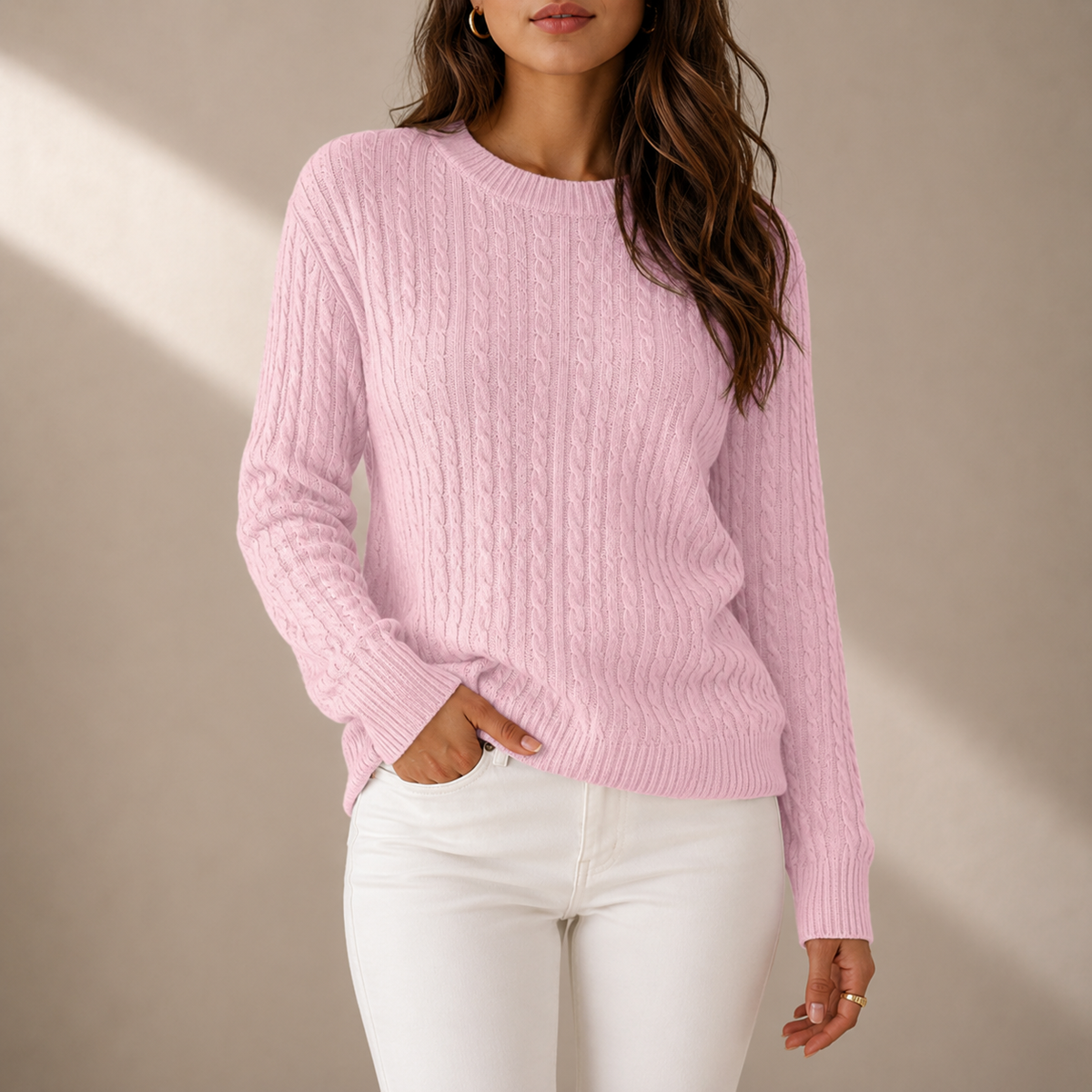 Ston Cable Knit Crewneck Sweater