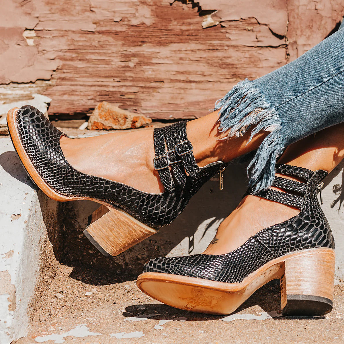 Everly Block Heel Ankle Shoes