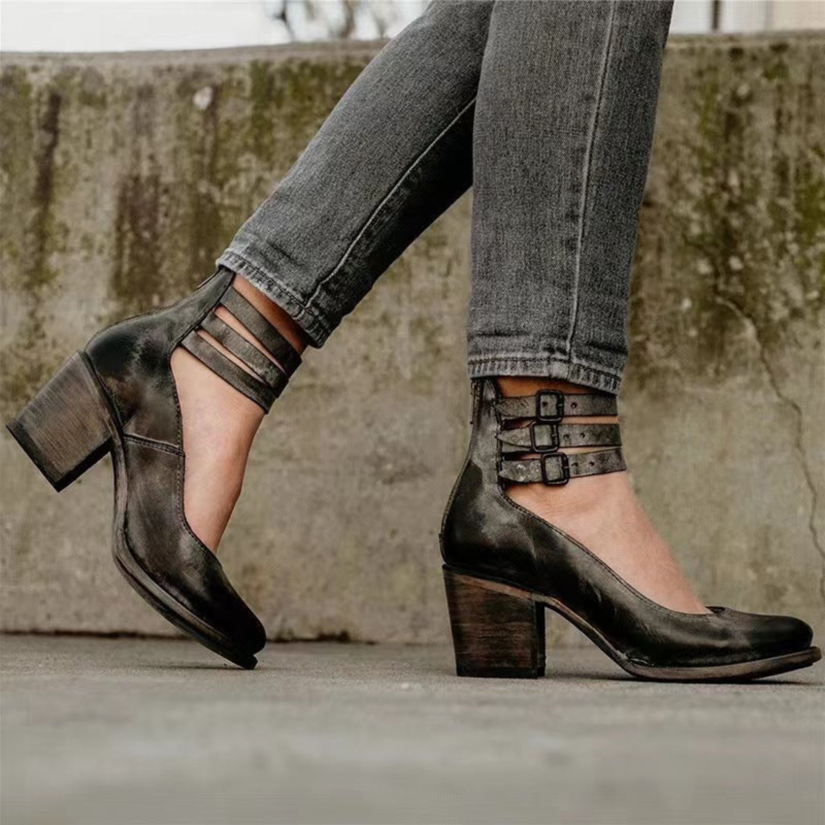 Everly Block Heel Ankle Shoes