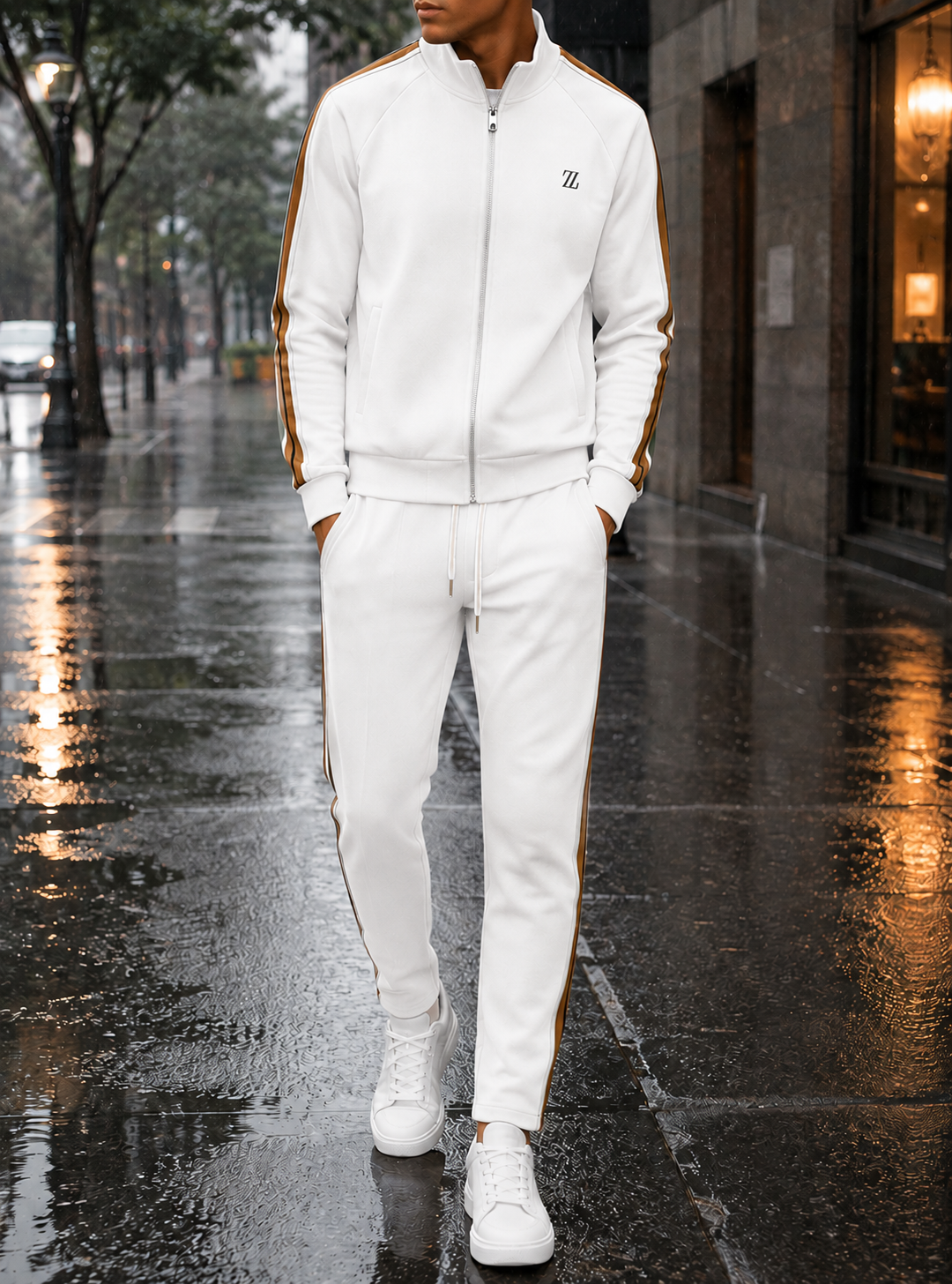 Assisi Striped Athletic Tracksuit Set