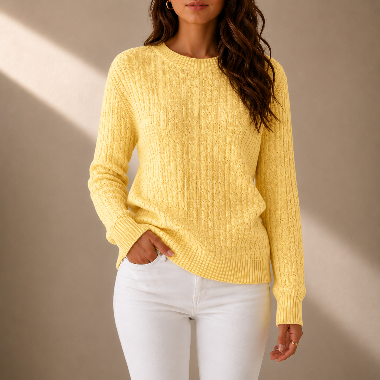 Ston Cable Knit Crewneck Sweater