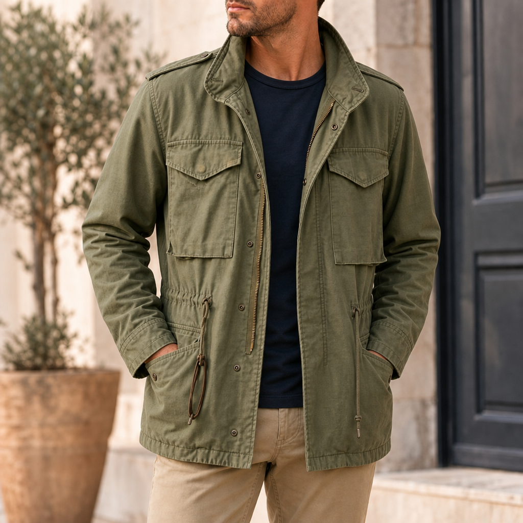 Antequera Military Field Jacket in Green